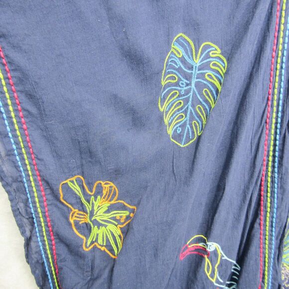 Soft Surroundings Wrap Kimono Cardigan One Size Fully Embroidered Boho Blue - Picture 5 of 8